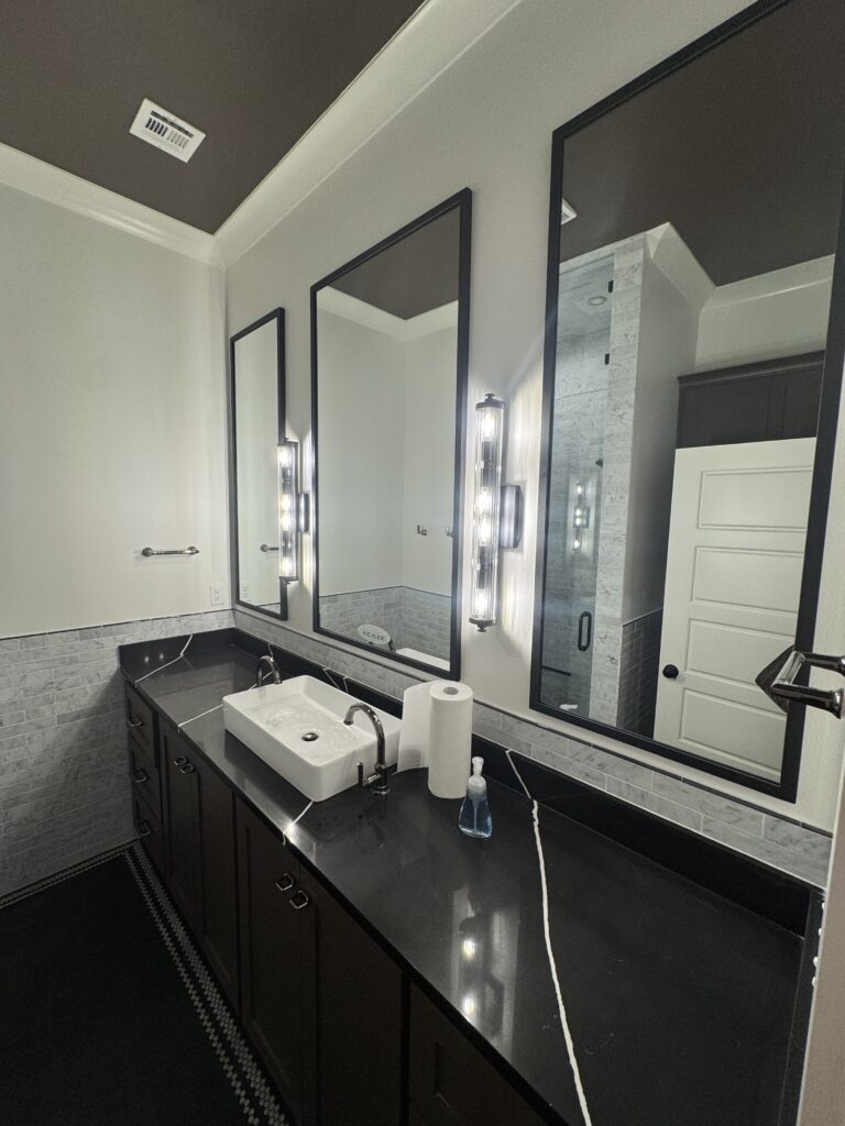Black angle iron mirror frame 